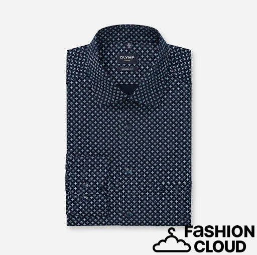 Hemden lange mouw navy OLYMP