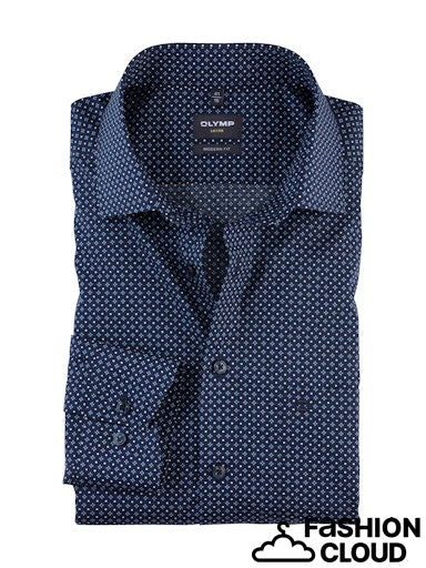 Hemden lange mouw navy OLYMP