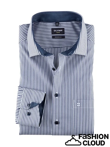 Hemden lange mouw navy OLYMP