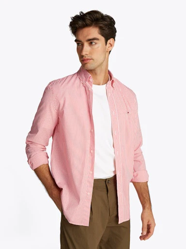 Hemden lange mouw oranje Tommy Hilfiger