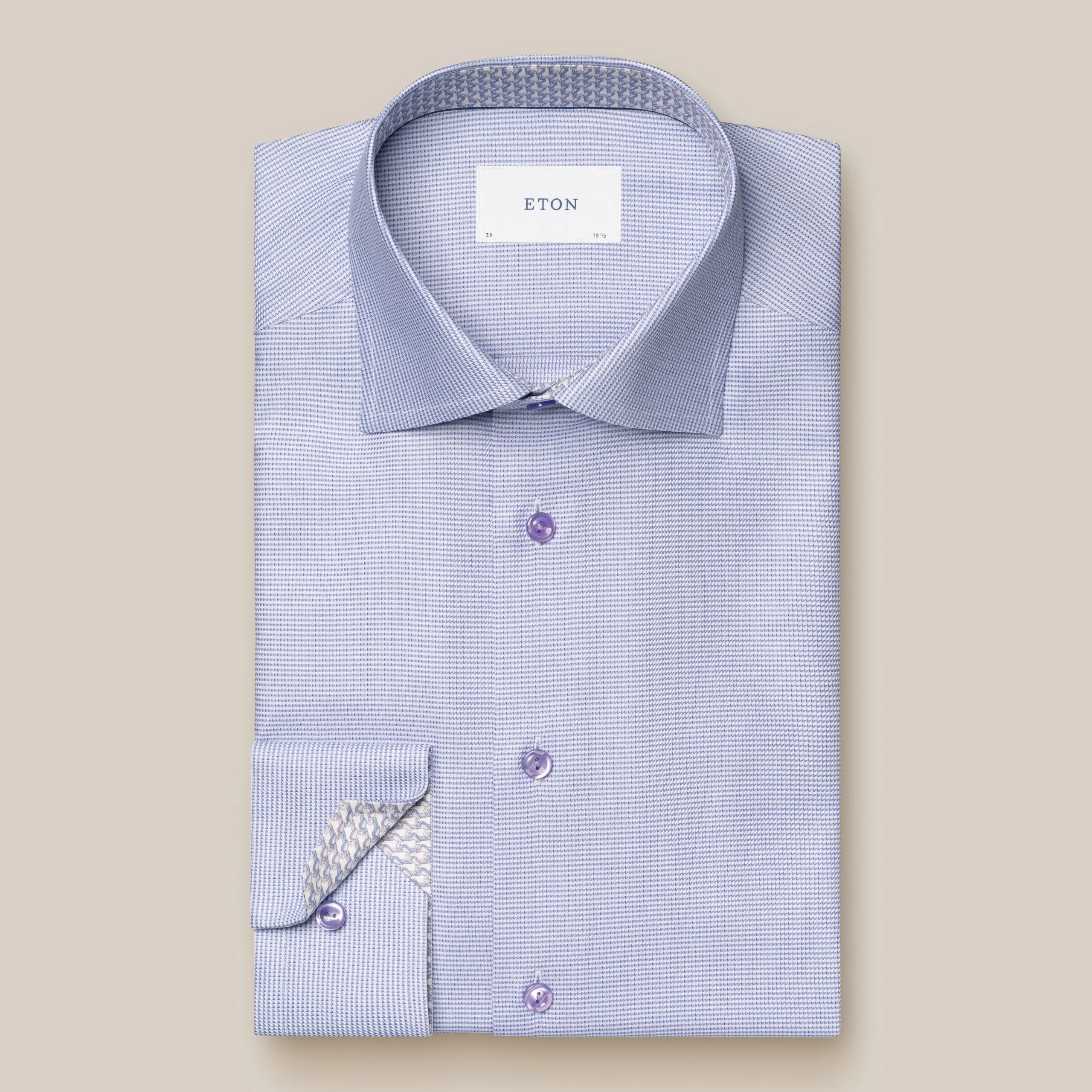 Hemden lange mouw paars ETON SHIRT