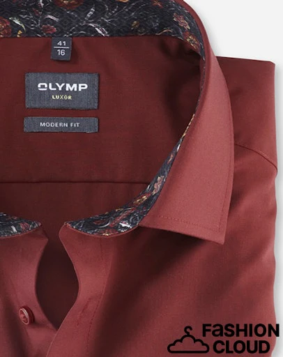 Hemden lange mouw rood OLYMP - Image 3
