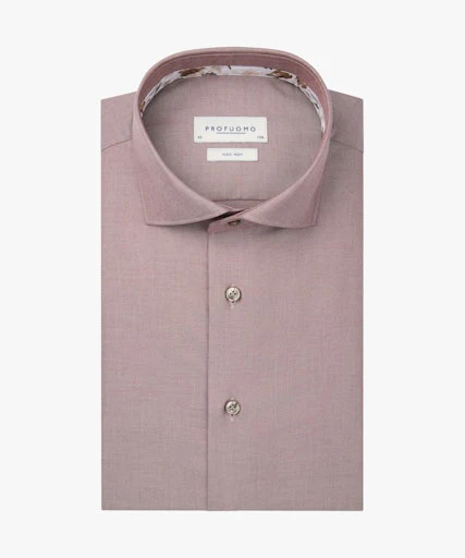 Hemden lange mouw rood Profuomo