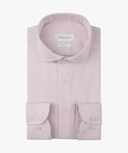 Hemden lange mouw roze Profuomo