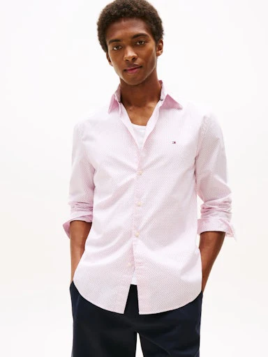 Hemden lange mouw roze Tommy Hilfiger