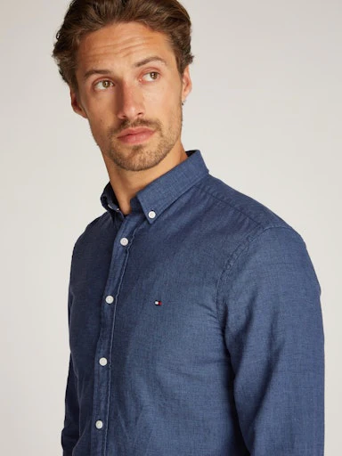 Hemden lange mouw blauw Tommy Hilfiger - Image 4