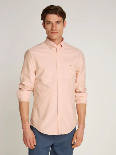 Hemden lange mouw oranje Tommy Hilfiger