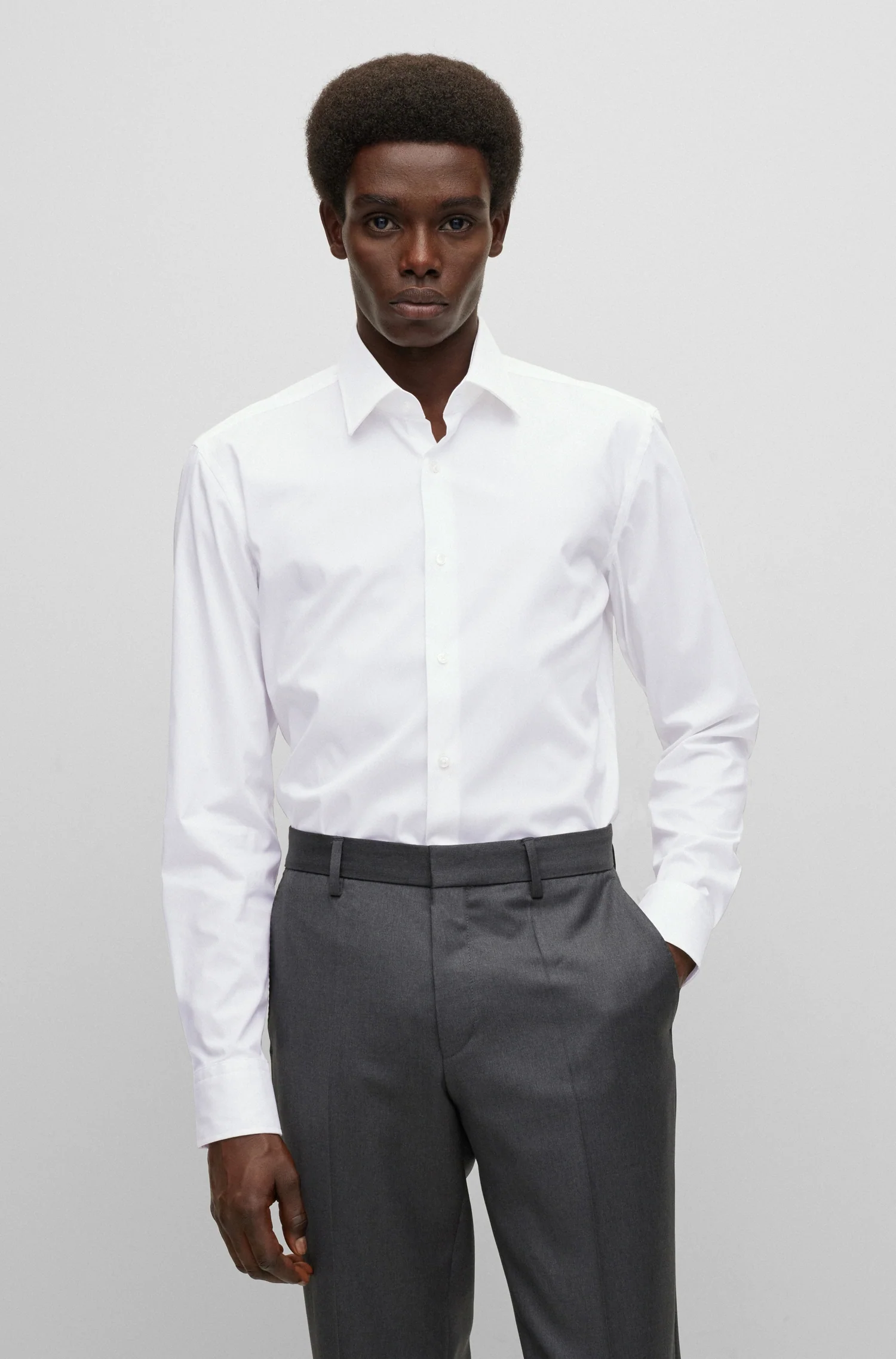 Hemden lange mouw wit Boss Men Black - Image 3