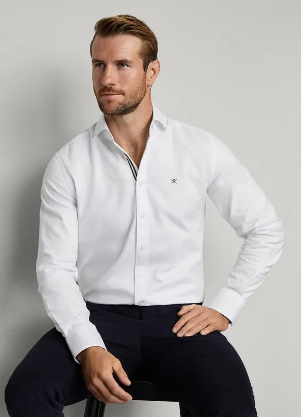 Hemden lange mouw wit Hackett London