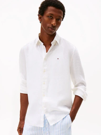 Hemden lange mouw wit Tommy Hilfiger