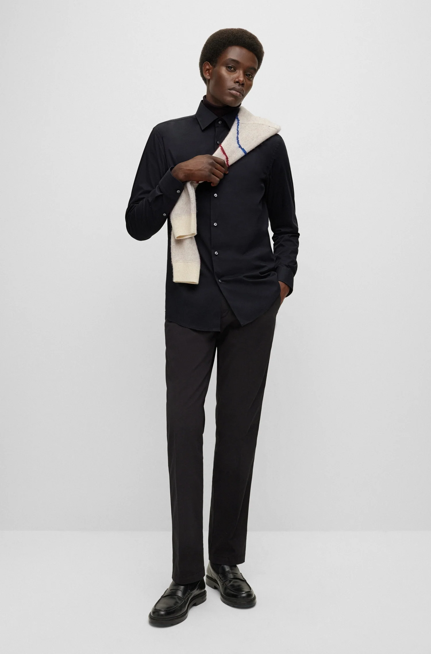 Hemden lange mouw zwart Boss Men Black - Image 2