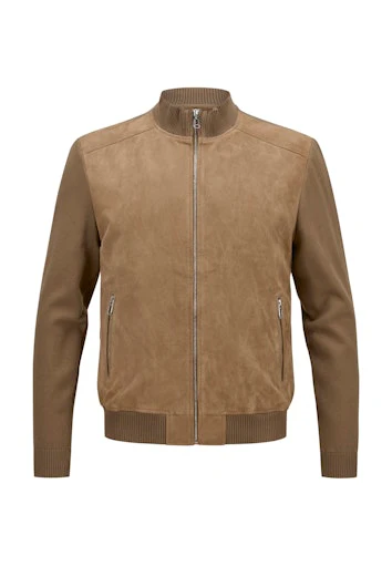 Leren jassen beige Milestone