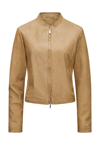 Leren jassen beige Milestone