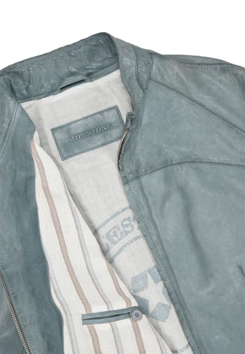 Leren jassen blauw Milestone - Image 4