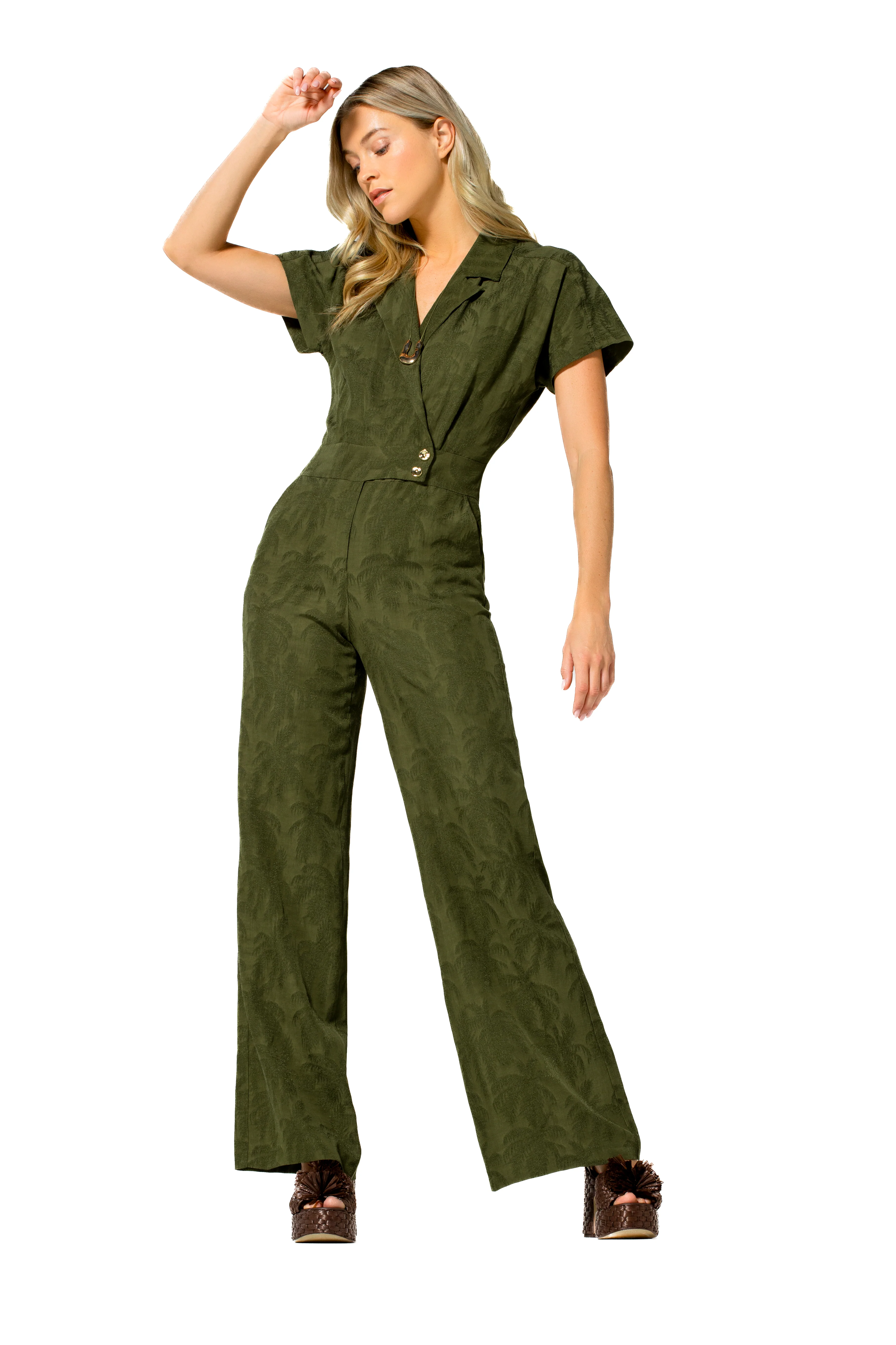 Jumpsuits korte mouw groen Caroline Biss - Image 3