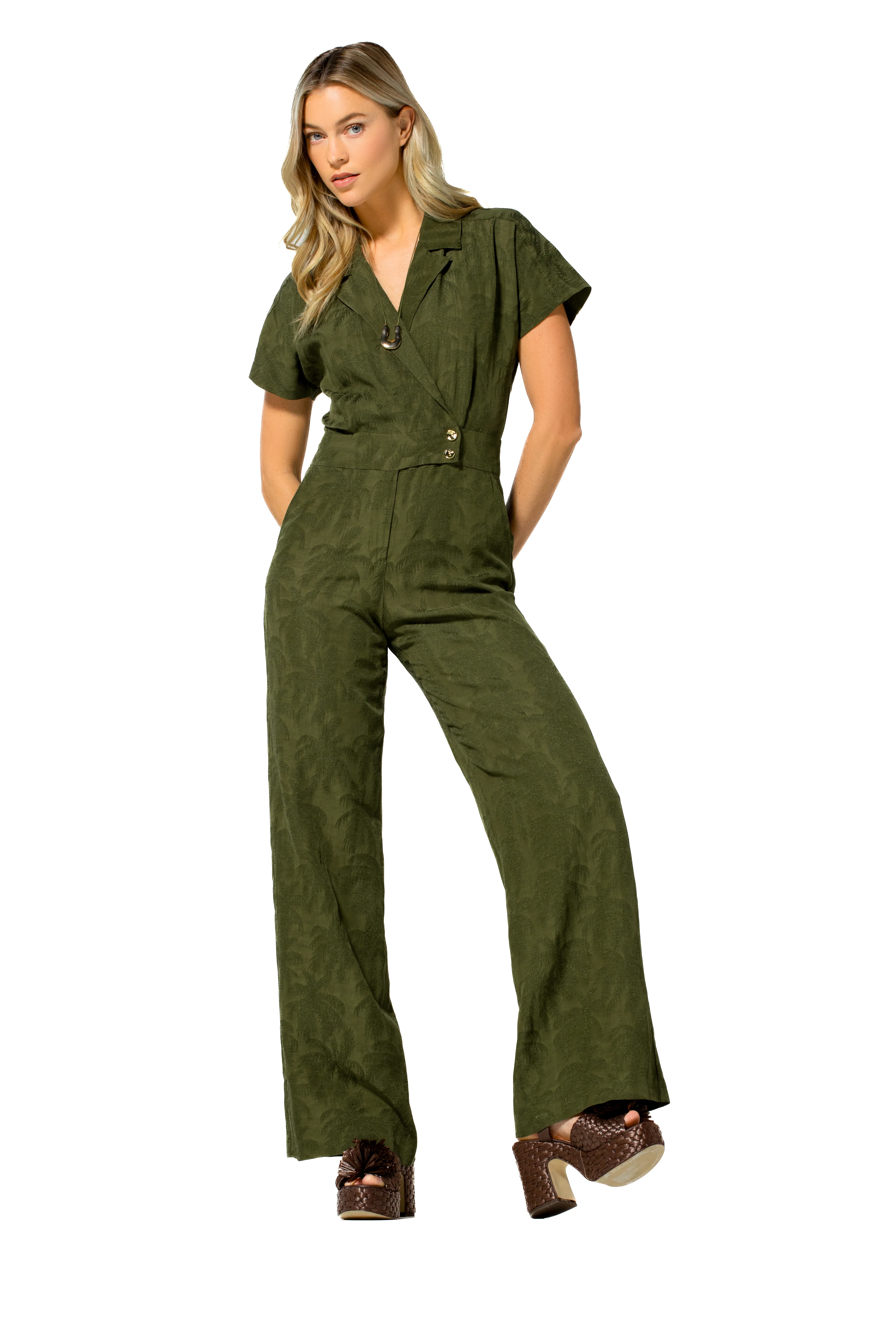 Jumpsuits korte mouw groen Caroline Biss - Image 4