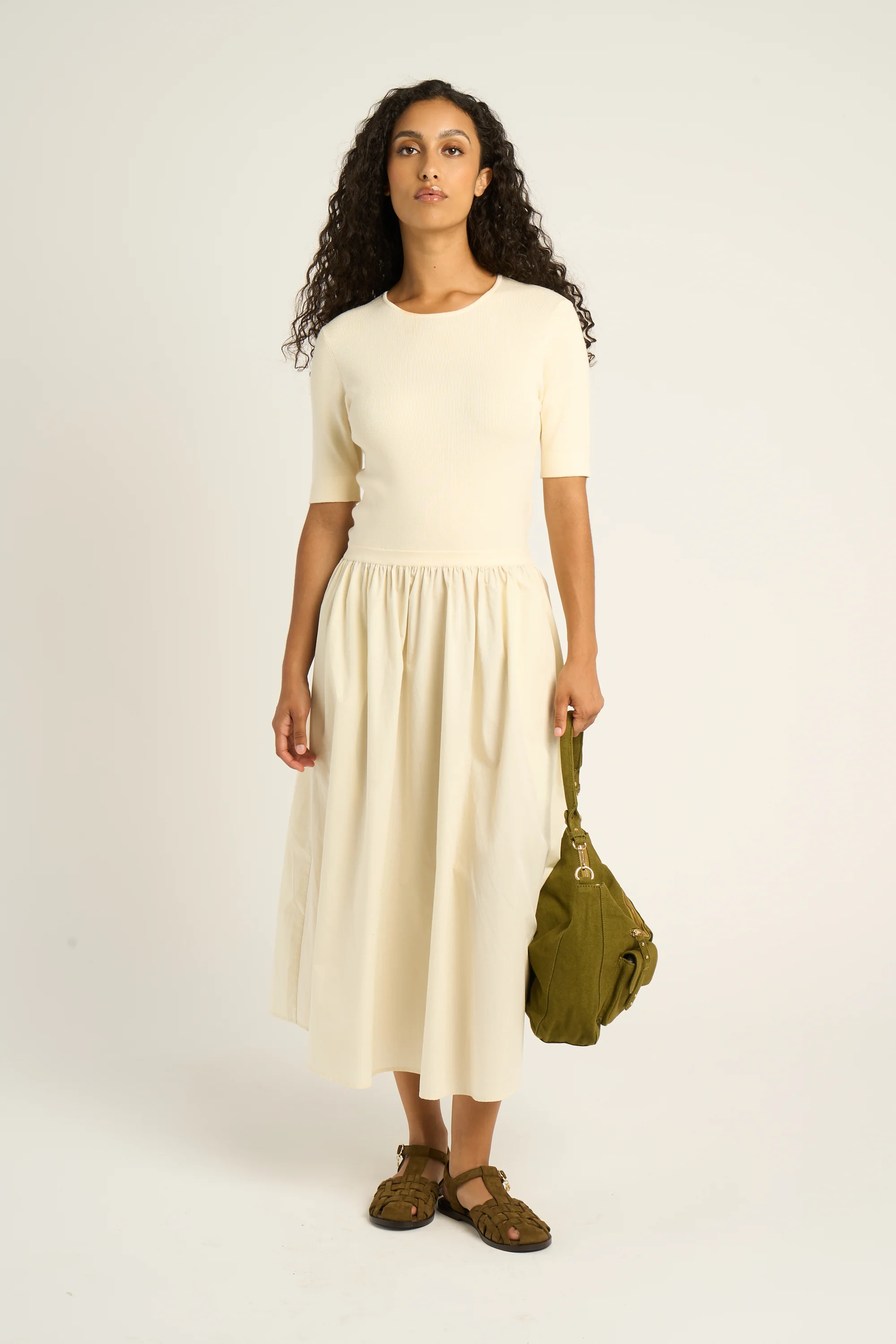 Jurken korte mouw beige PETITE MENDIGOTE - Image 2