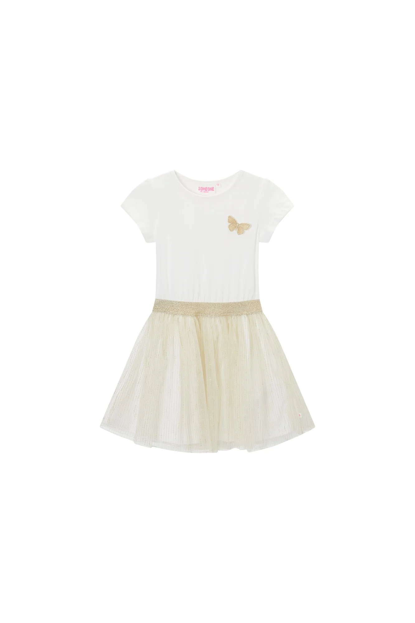 Jurken korte mouw beige Someone