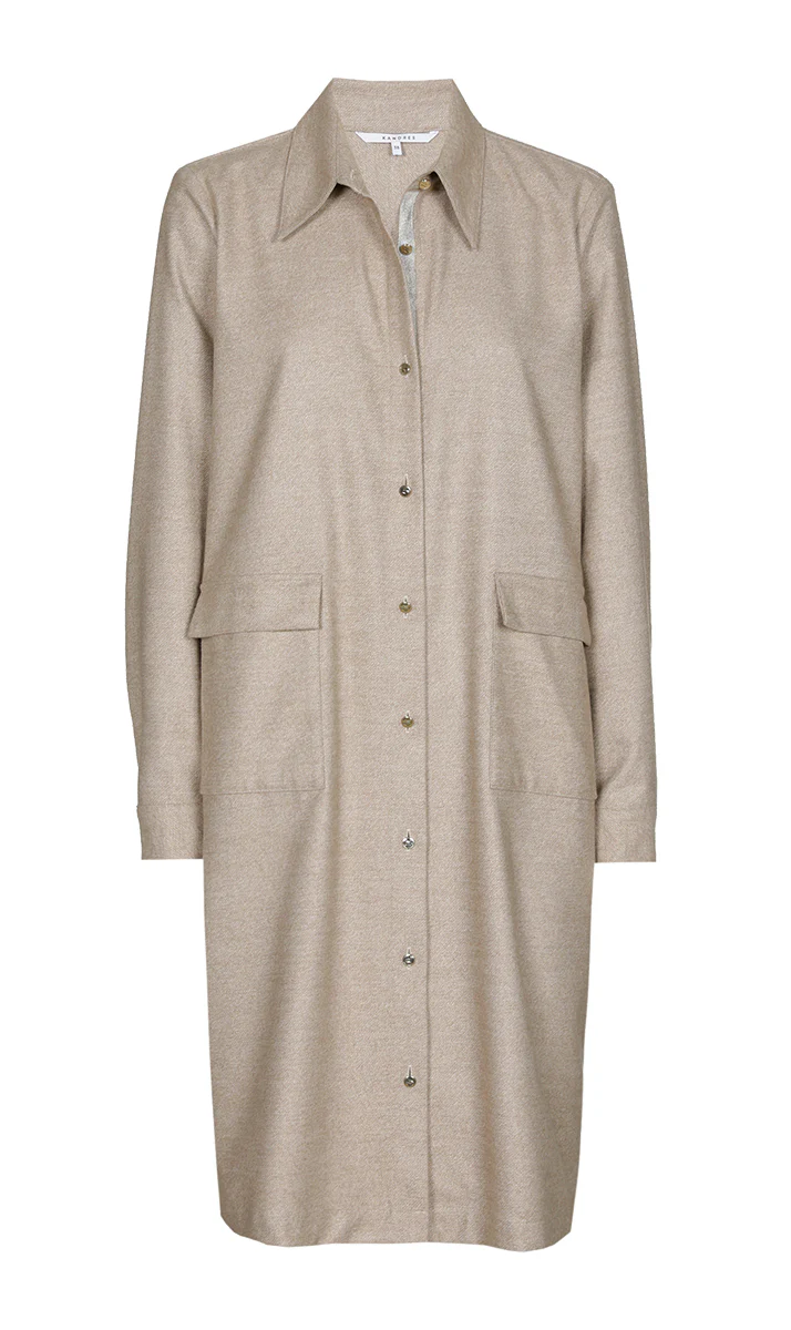 Jurken lange mouw beige Xandres