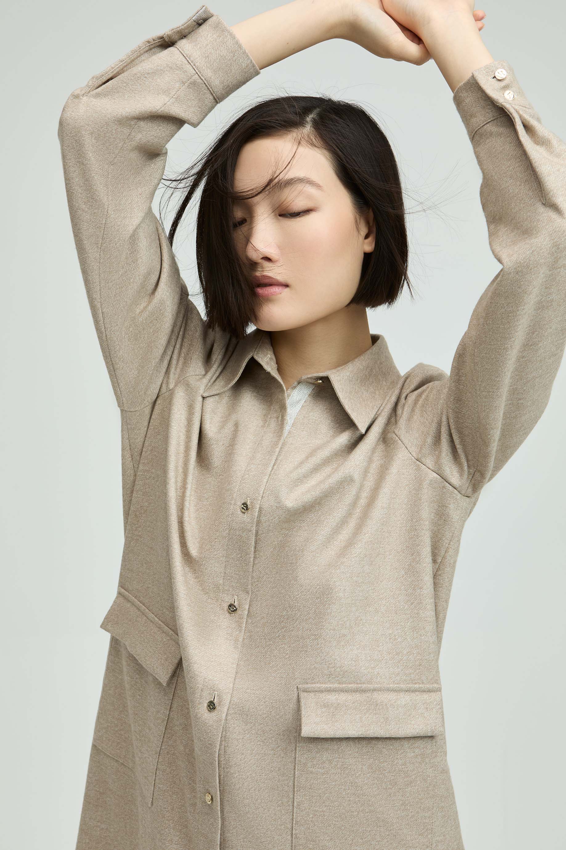 Jurken lange mouw beige Xandres - Image 5