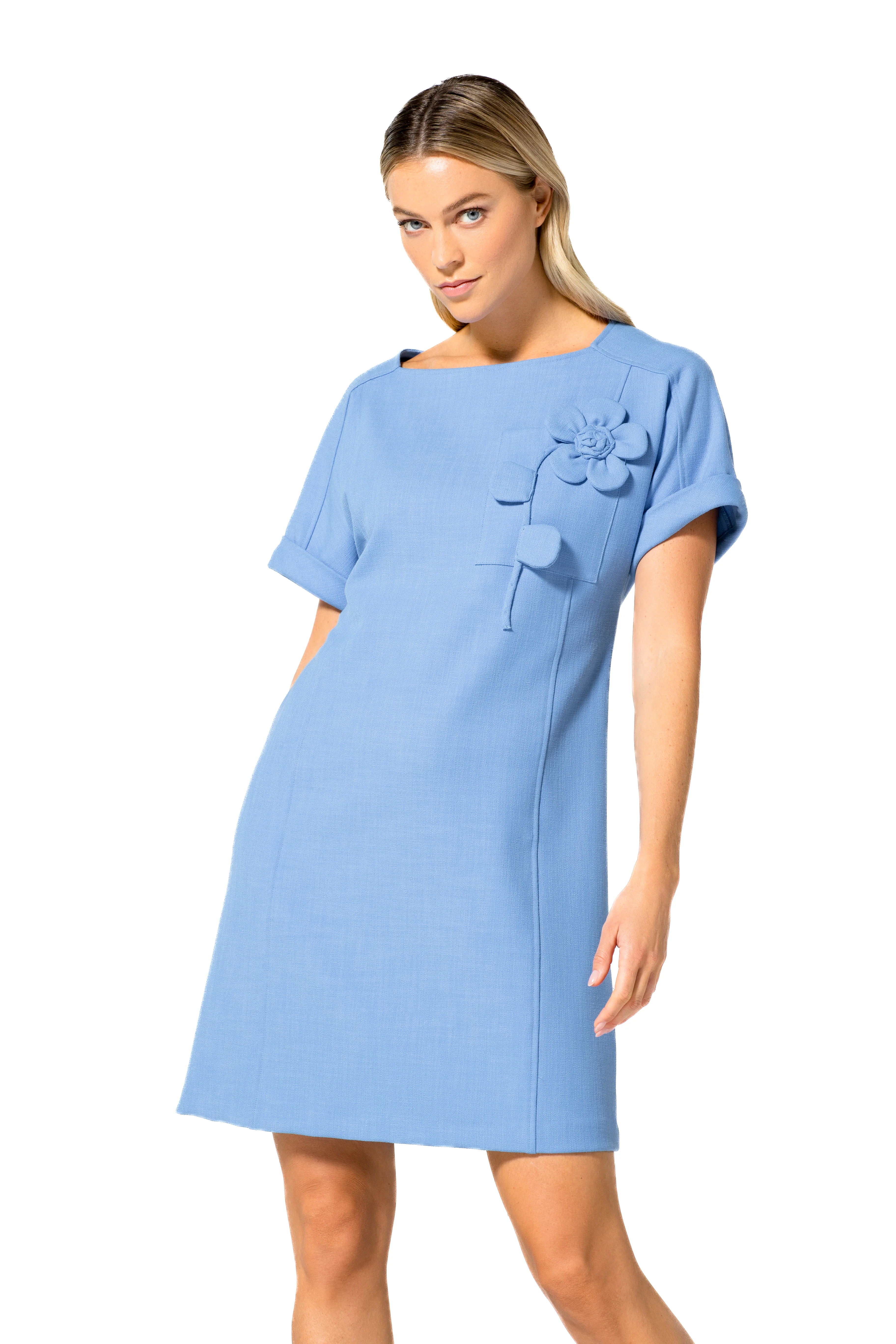 Jurken korte mouw blauw Caroline Biss - Image 3