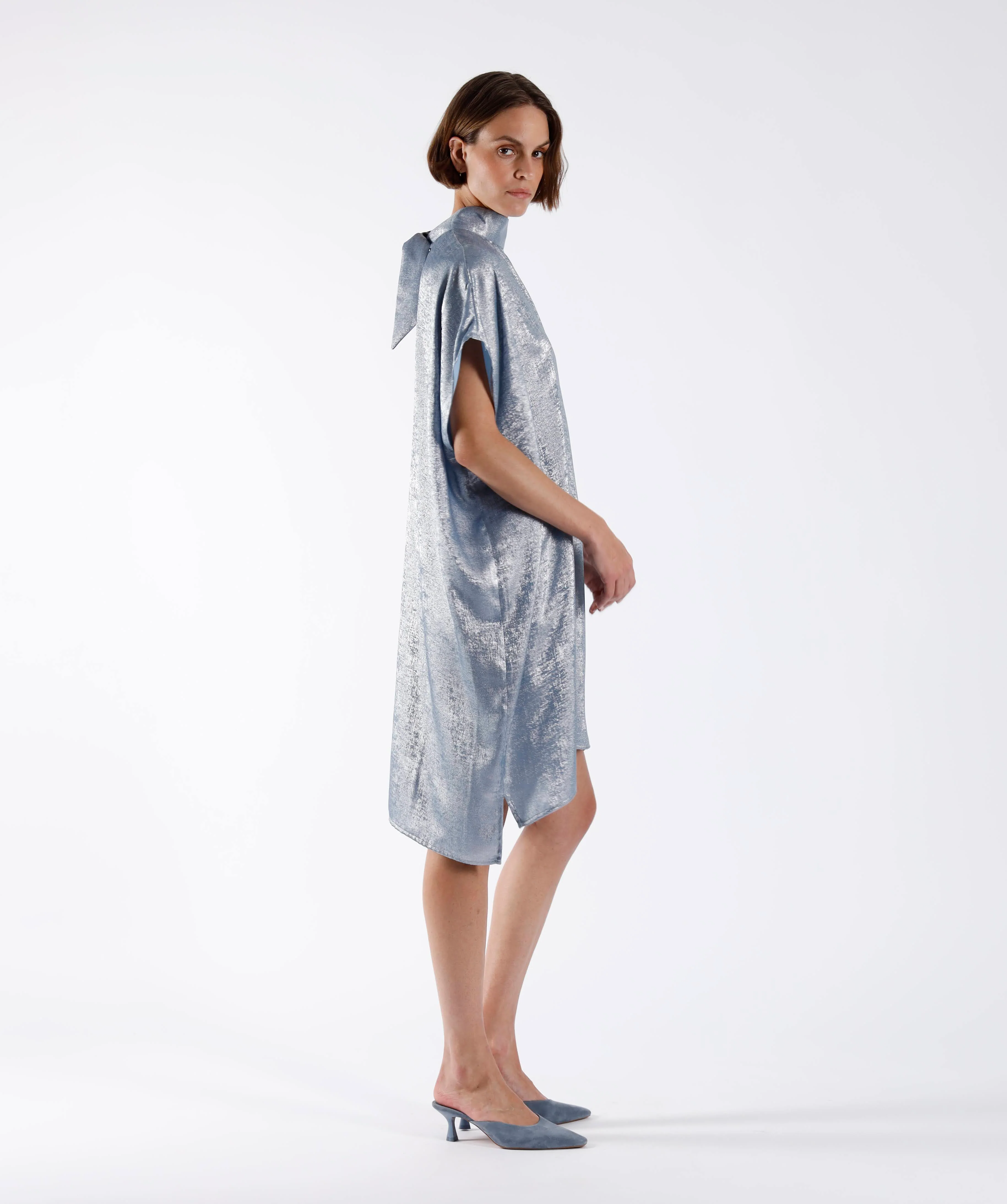 Jurken korte mouw blauw Julia June - Image 2