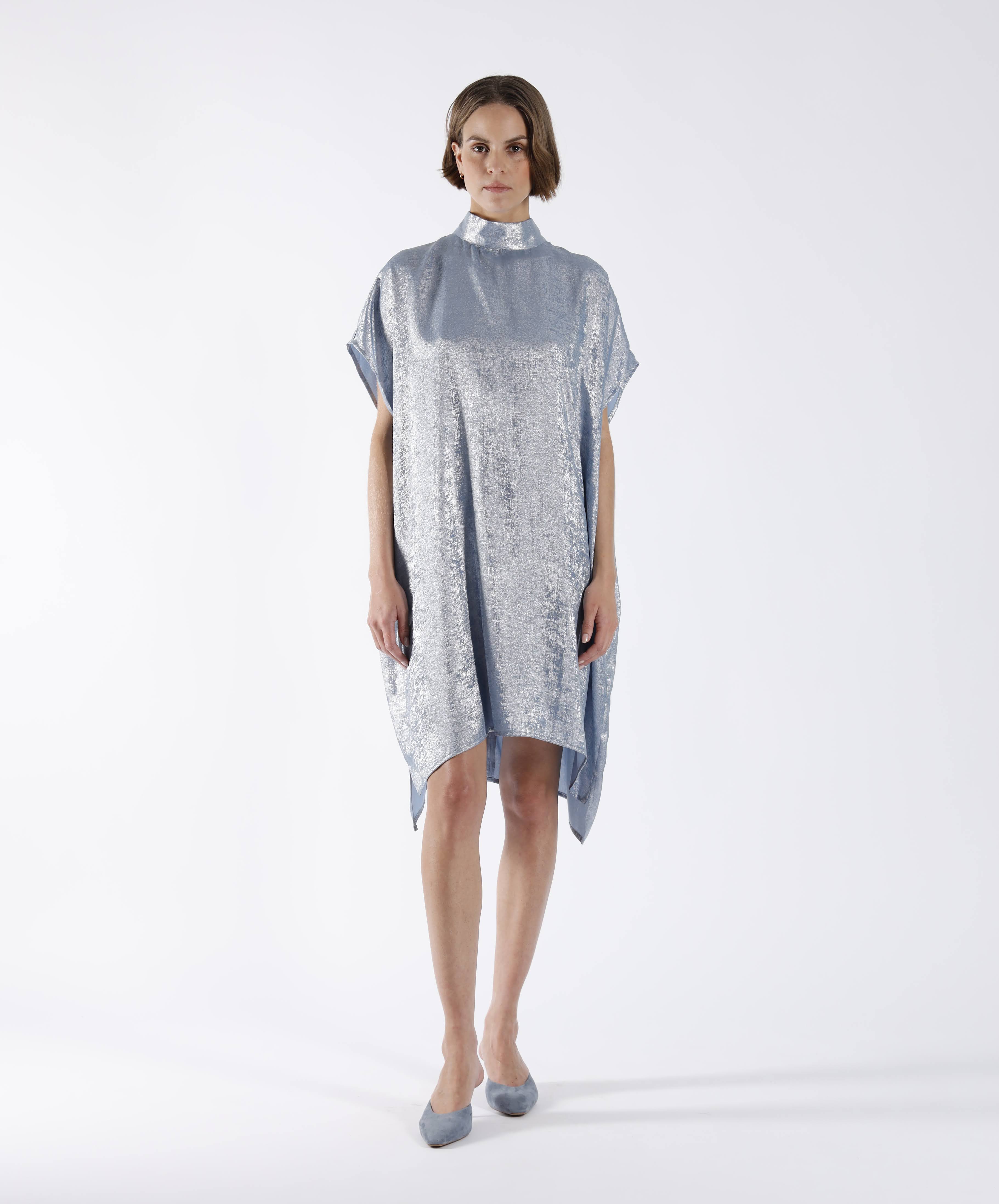 Jurken korte mouw blauw Julia June - Image 7