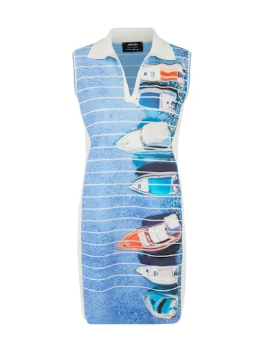 Jurken korte mouw blauw Marc Cain Sports