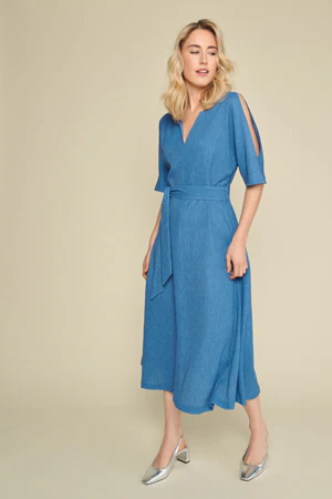 Jurken korte mouw blauw Marie Méro