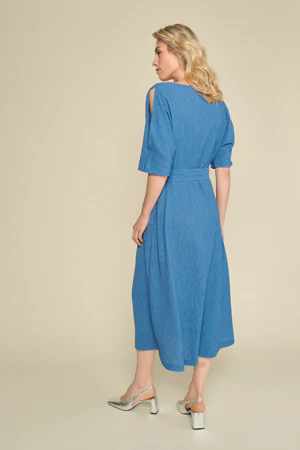 Jurken korte mouw blauw Marie Méro - Image 3
