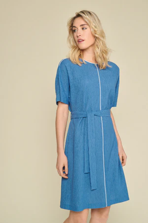 Jurken korte mouw blauw Marie Méro