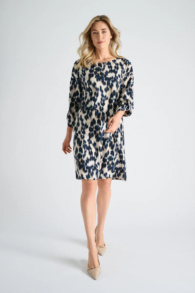 Jurken lange mouw blauw Marie Méro