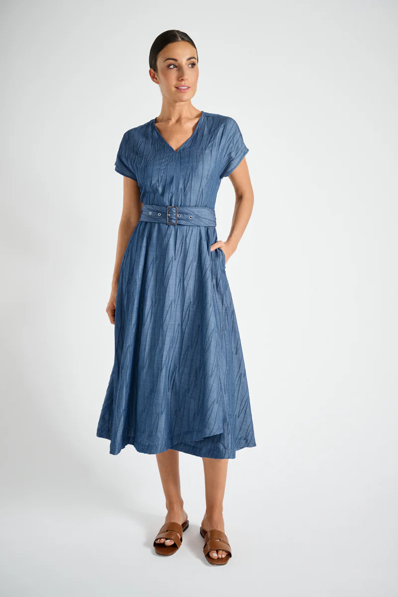 Jurken korte mouw blauw Marie Méro