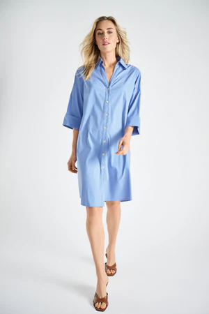 Jurken korte mouw blauw Marie Méro
