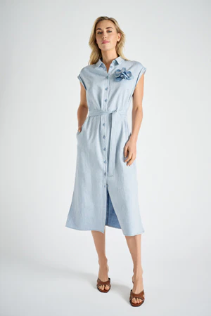 Jurken korte mouw blauw Marie Méro