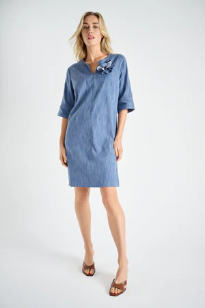 Jurken korte mouw blauw Marie Méro