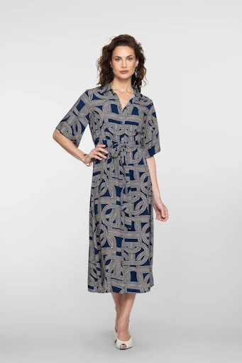 Jurken korte mouw navy Geisha - Image 6