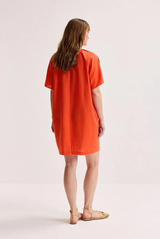Jurken korte mouw oranje Améline - Image 5