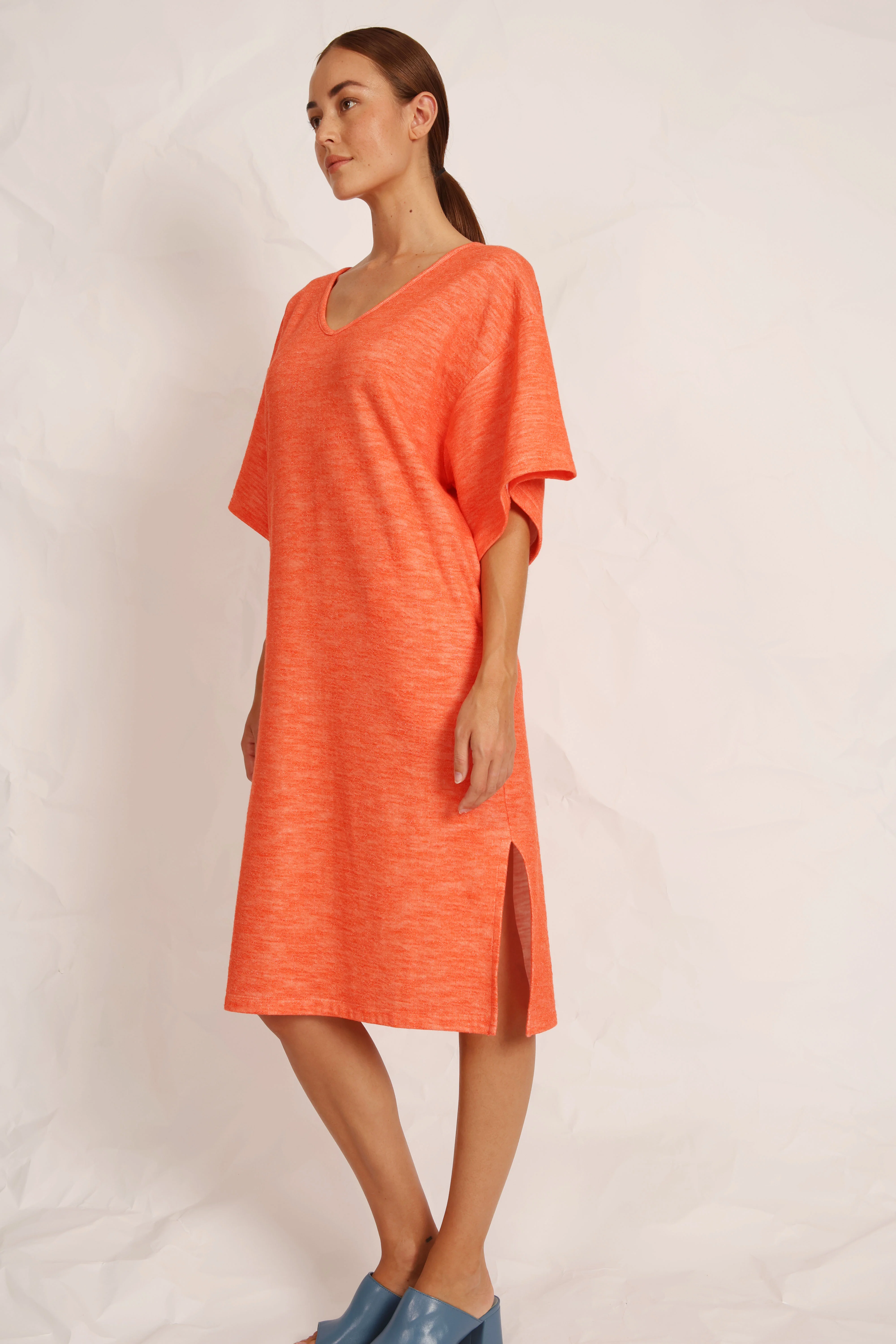 Jurken lange mouw oranje Hampton Bays