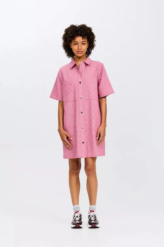 Jurken korte mouw roze CKS - Image 2