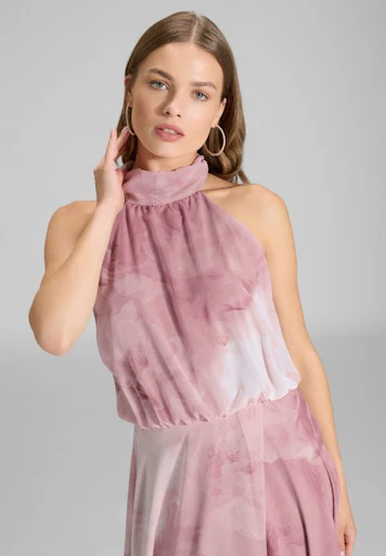 Jurken zonder mouw roze SWING - Image 4