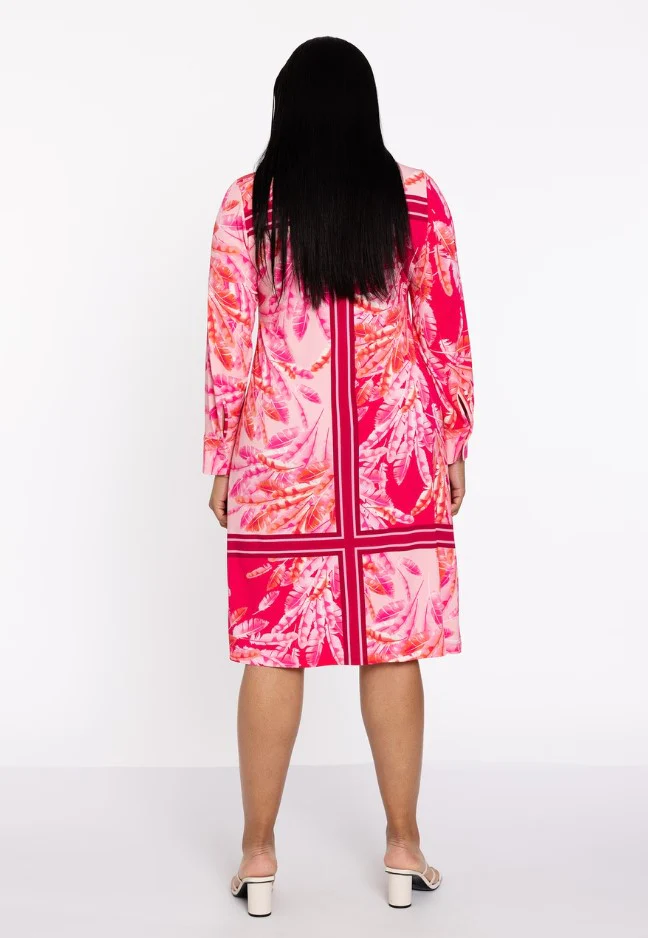 Jurken lange mouw roze Yoek - Image 3