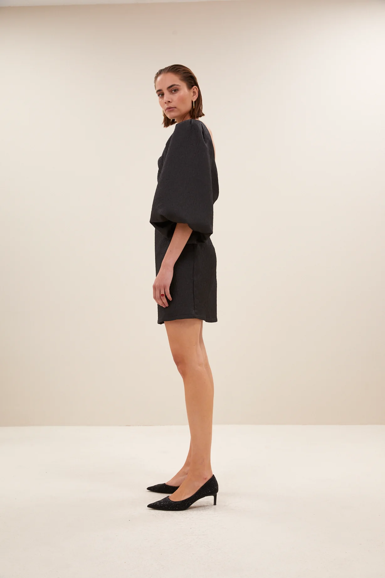 Jurken korte mouw zwart by-bar - Image 4