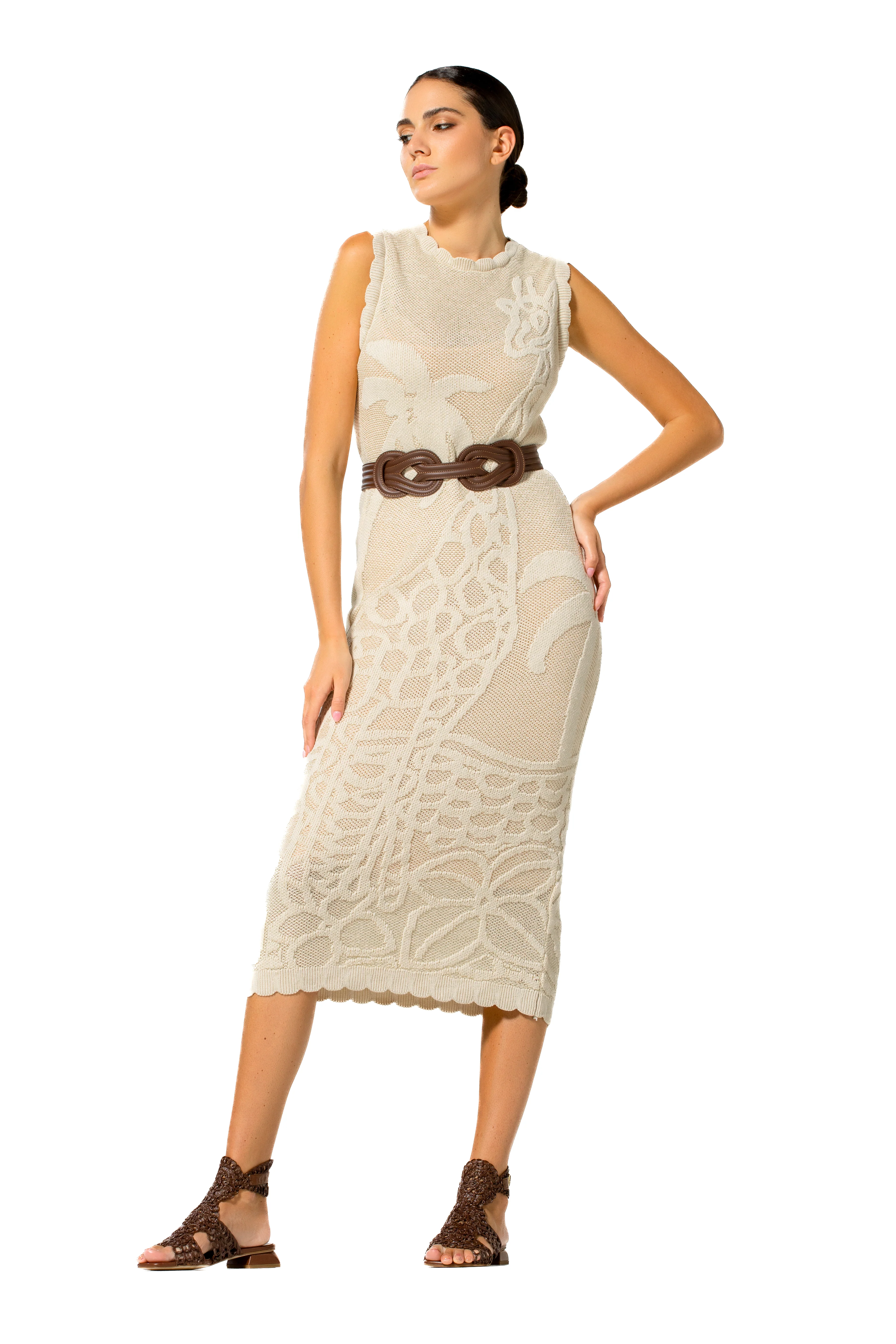 Jurken zonder mouw beige Caroline Biss - Image 3