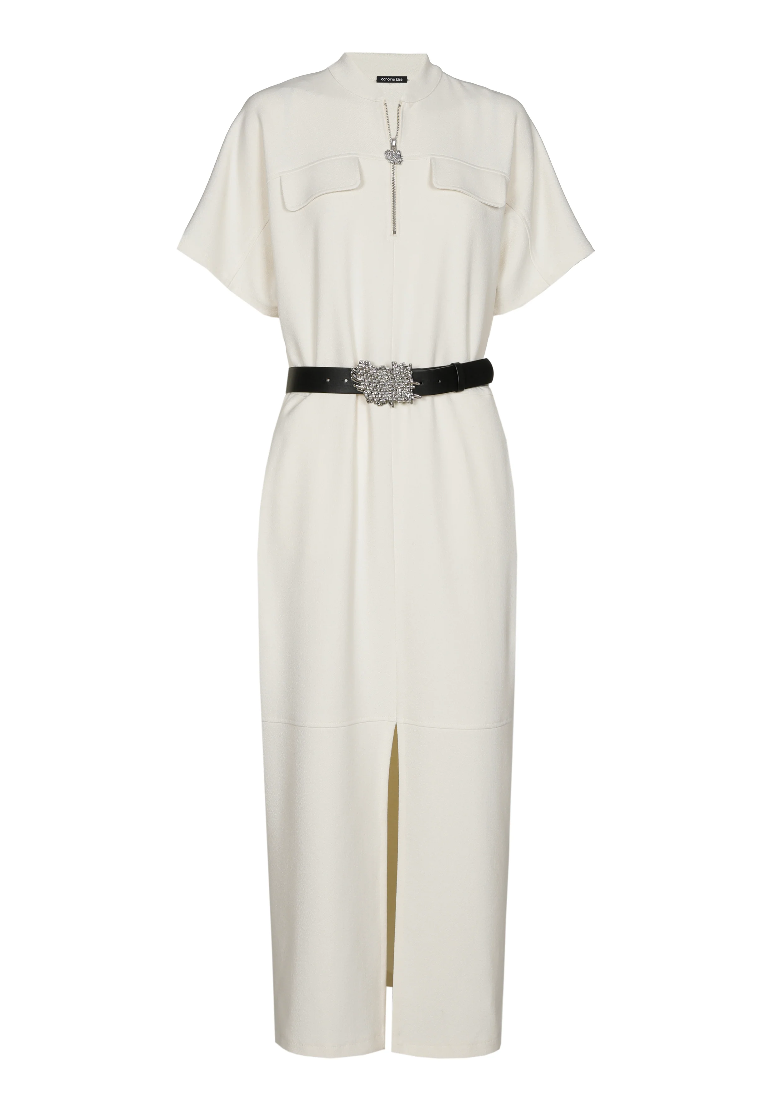 Jurken korte mouw beige Caroline Biss