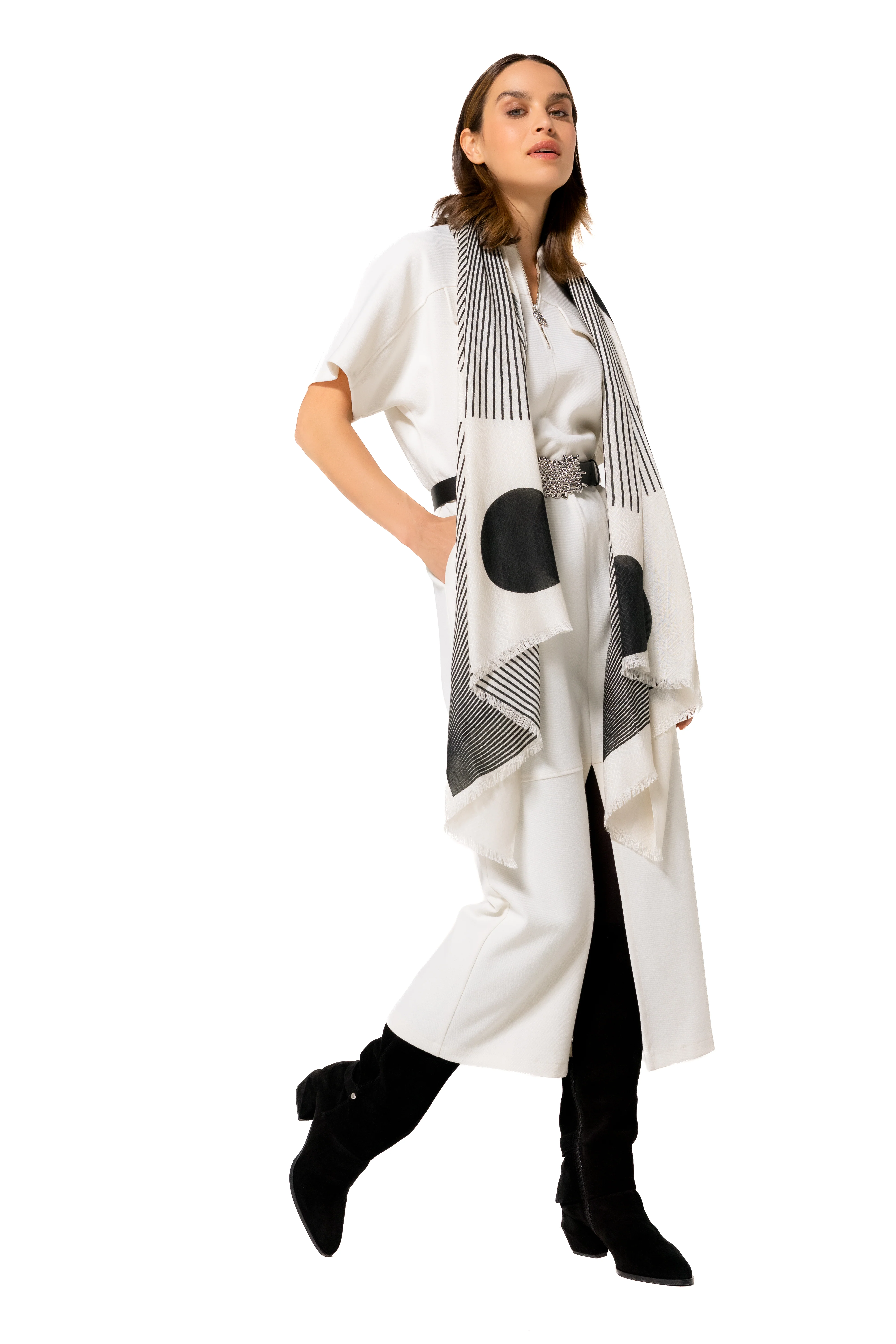 Jurken korte mouw beige Caroline Biss - Image 4