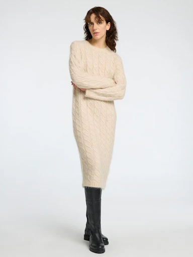 Jurken lange mouw beige Selected FEMME