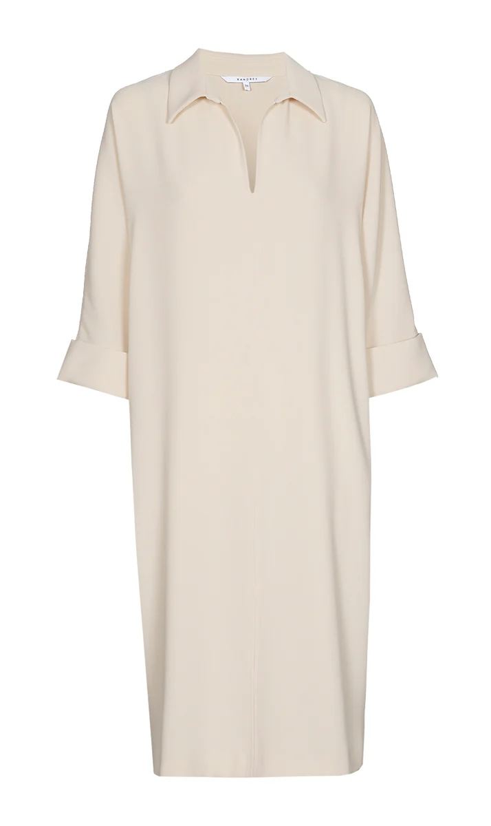 Jurken lange mouw beige Xandres