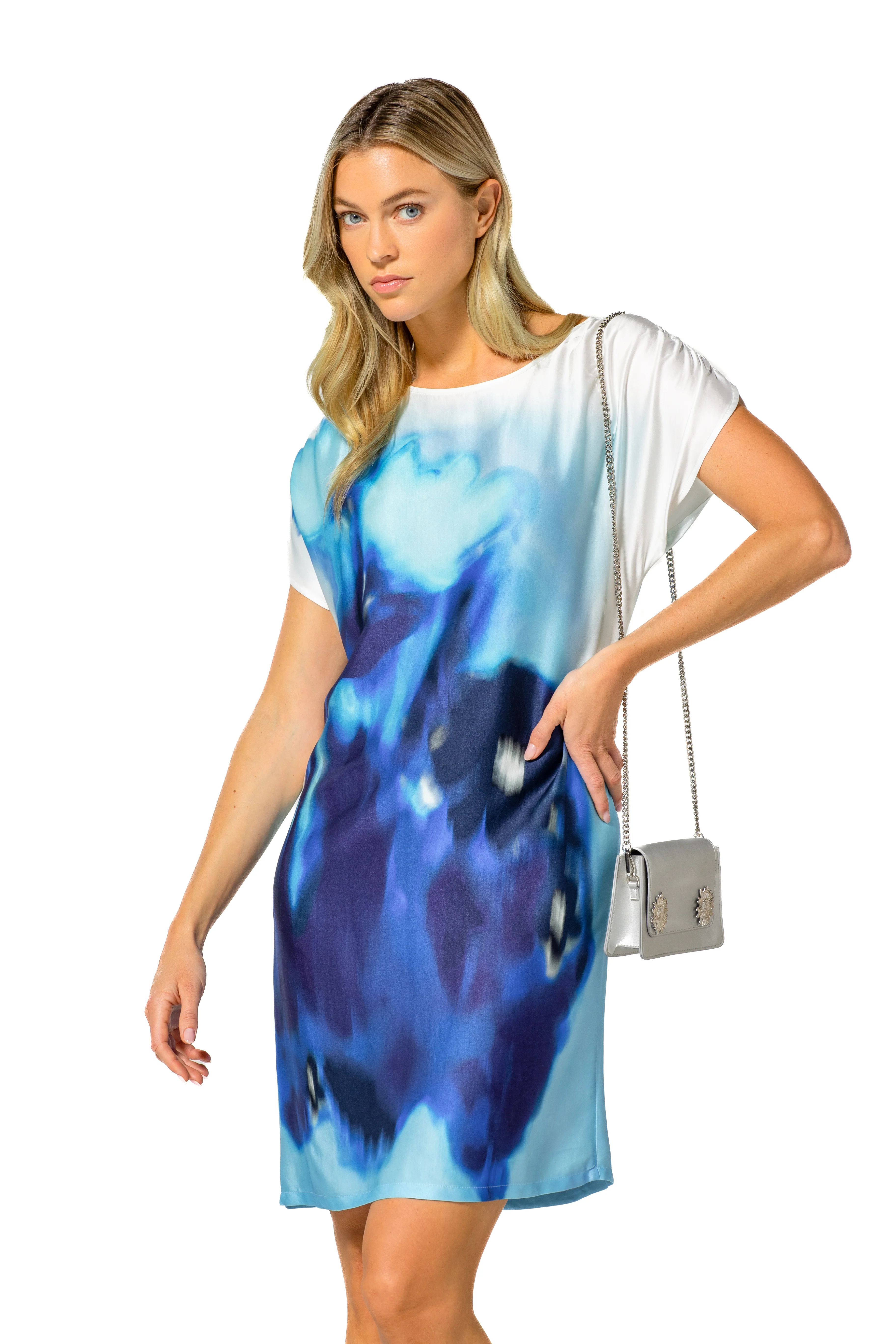 Jurken korte mouw blauw Caroline Biss - Image 3