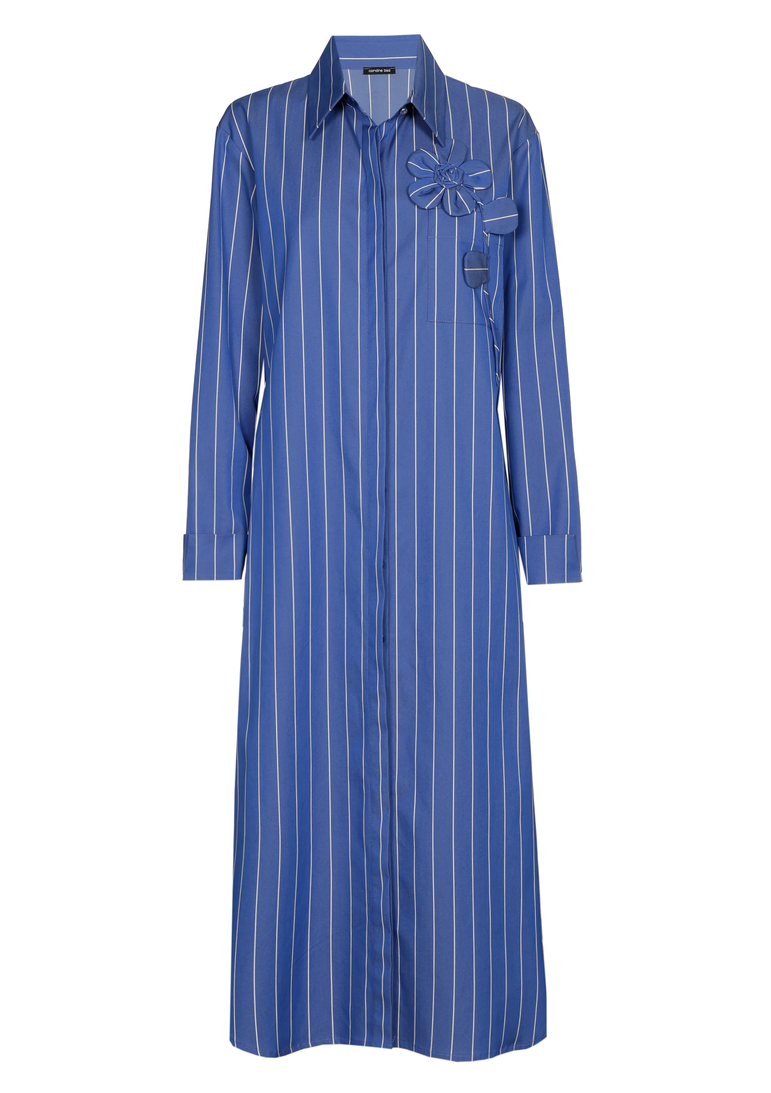 Jurken lange mouw blauw Caroline Biss